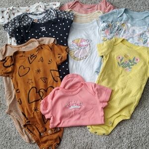 Carter's Brown and Pink Bodysuits Soft Cotton One Pieces